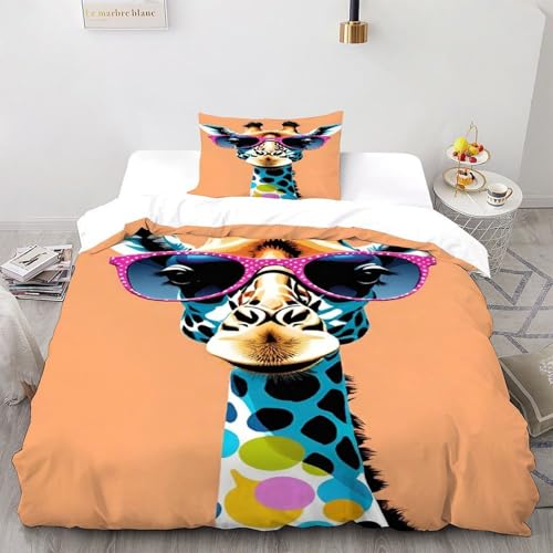 SOJFGSNAJ Brille Hirsch Bettwäsche Set Damen Kinder Mädchen Wendebettwäsche Für Einzelbett - Bettbezug -Bettdeckenbezug Set Mit Reißverschluss Double?200x200cm? SOJFGSNAJ Brille Hirsch Bettwäsche Set Damen Kinder Mädchen Wendebettwäsche Für Einzelbett - Bettbezug -Bettdeckenbezug Set Mit Reißverschluss Double?200x200cm?