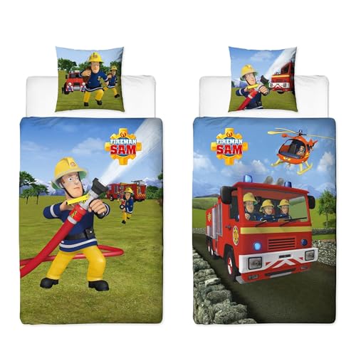 Familando Feuerwehrmann Sam Bettwäsche Set 2?teilig - Deckenbezug 135x200 Kissenbezug 80x80 aus 100?% Baumwolle in Renforcé - Wendebettwäsche mit 2 Motiven und Reißverschluss - Öko?Tex Zertifiziert Familando Feuerwehrmann Sam Bettwäsche Set 2?teilig - Deckenbezug 135x200 Kissenbezug 80x80 aus 100?% Baumwolle in Renforcé - Wendebettwäsche mit 2 Motiven und Reißverschluss - Öko?Tex Zertifiziert