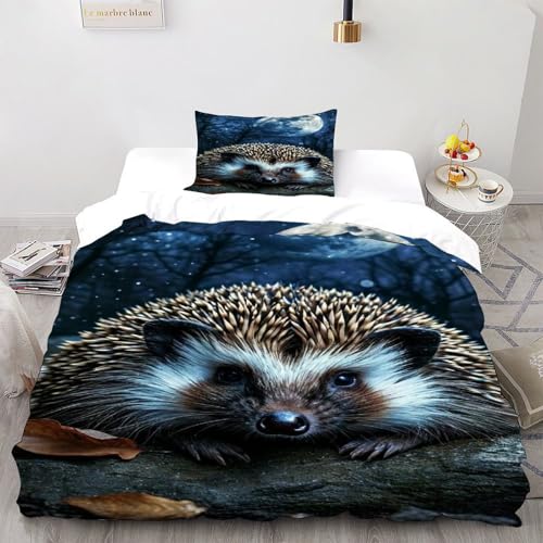 SOBKLIDE Moon Weißes Pferd Bettbezug Set Bettwäsche Kinderbettwäsche Reißverschluss Mit Kissenbezug Betten Set Netter Druck Für Jugendliche Kinder Schlafzimmer Single?135x200cm?