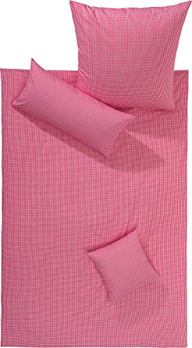 Lorena Batist Bettwäsche Basel Mini-Karo rot 1 Bettbezug 155 x 220 cm + 1 Kissenbezug 80 x 80 cm