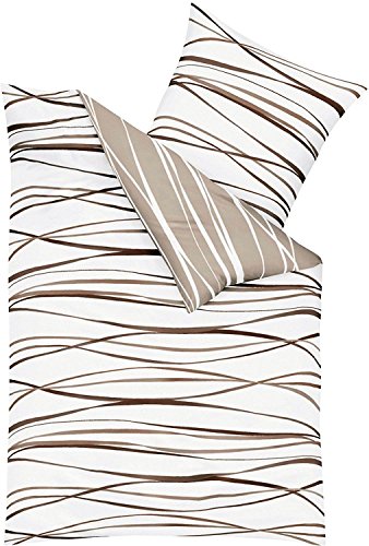 Kaeppel Edel - Seersucker Bettwäsche Motion Natur 1 x 80x80 + 1 x 155x220 cm