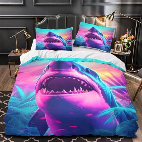 VOXYTMLWG Samurai Silhouette Bettwäsche 3 Teilig 3D Gedruckt pink Berg Bettbezug mit Reißverschluss Weich Schlafkomfort for Erwachsene,Frauen,Mädche n,Kinder Single?140x200cm?