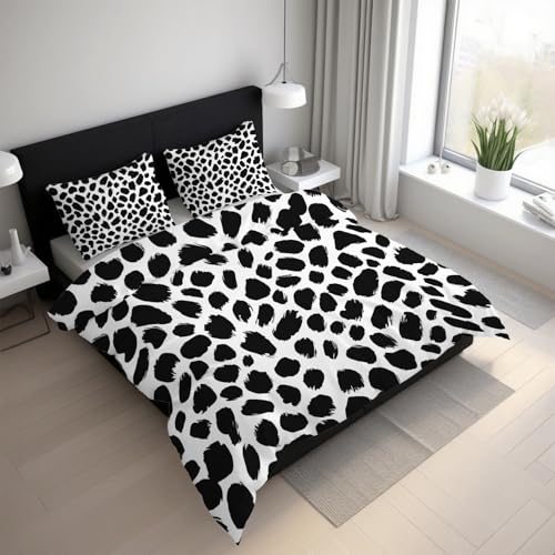 Generisch Leopard Bettwäsche 180x200 3teilig, Gepard Schwarz Weiß Bettwäsche-Sets mit Reißverschluss, Microfaser Weiche Bettbezug mit 2 Kissenbezüge 80×80 LGS23sL Generisch Leopard Bettwäsche 180x200 3teilig, Gepard Schwarz Weiß Bettwäsche-Sets mit Reißverschluss, Microfaser Weiche Bettbezug mit 2 Kissenbezüge 80×80 LGS23sL