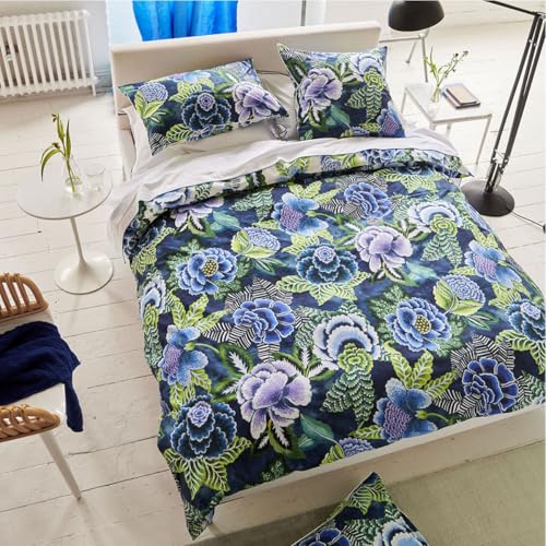Bettbezug, Damastrosa, Indigo, 240 x 220 cm, Designers Guild