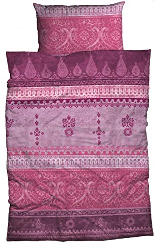 sister s. Biber Bettwäsche Indi 135 cm x 200 cm Beere-pink orientalische Ornamente Bordüren Bettwäsche-Set modernes Landhaus Italienischer Flair so hip…