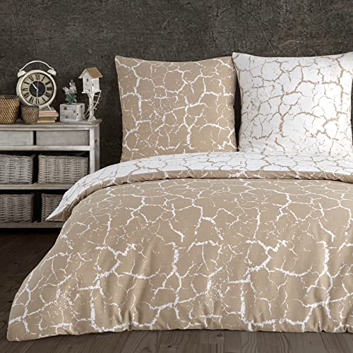 Buymax® Bettwäsche 155x220%100 Baumwolle 2-Teilig Bettbezug - Bettwäsche-Sets 155 x 220cm mit 1 mal Kissenbezug 80x80cm, ÖKO-TEX Renforcé-Bettdeckenbezug Set mit Reißverschluss