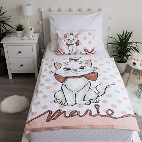 Babybettwäsche Marie Cat Aristocats Katze Mehrfarbig gepunktet Bettbezug 100 x 135 cm, Kopfkissenbezug 40 x 60 cm, 100% Baumwolle