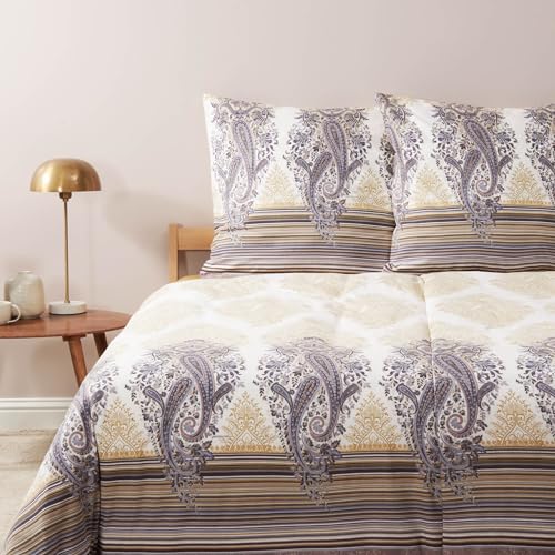 Bassetti FIESOLE Bettwäsche + 1 Kissenhülle, aus 100% Baumwollsatin, in der Farbe Grau G1, Limited Edition, Maße: 135x200 cm + 80x80 cm - 9327165