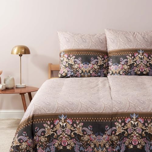 Bassetti TUSCANIA Bettwäsche + 1 Kissenhülle, aus 100% Baumwollsatin, in der Farbe Grau G1, Limited Edition, Maße: 135x200 cm + 80x80 cm - 9326650