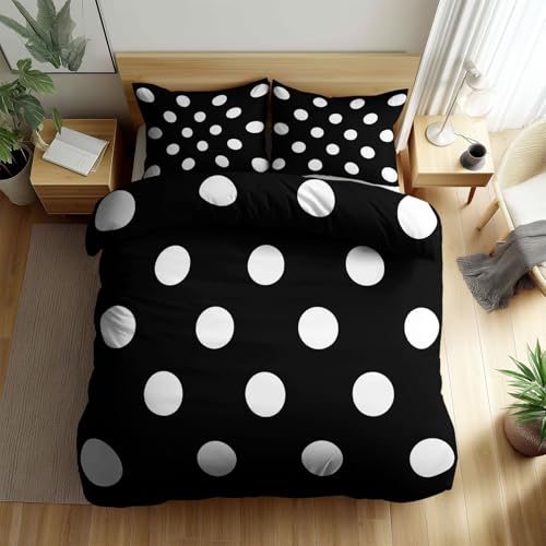 Bettwäsche 135 x 200 cm Minimalismus Punkte Bettbezug Kissenbezug Mit Reißverschluss, Schwarz Deluxe Weich Microfaser 2 teilig - Jugendliche Kinder Schlafzimmer Bettdeckenbezug Bettwäsche 135 x 200 cm Minimalismus Punkte Bettbezug Kissenbezug Mit Reißverschluss, Schwarz Deluxe Weich Microfaser 2 teilig - Jugendliche Kinder Schlafzimmer Bettdeckenbezug