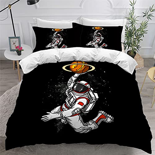 ZZTBQ Raum Astronaut Bettwäsche für Kinder 135x200 Kinderbettwäsche Bettbezug und Kissenbezug-Set Basketball Einzelbettwäsche Set ZZTBQ Raum Astronaut Bettwäsche für Kinder 135x200 Kinderbettwäsche Bettbezug und Kissenbezug-Set Basketball Einzelbettwäsche Set