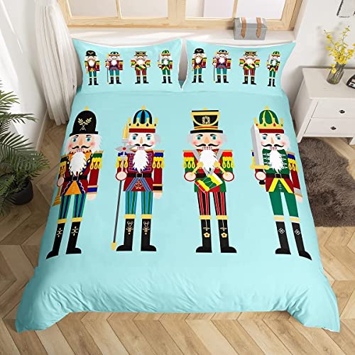 Nussknacker Frohe Weihnachten Bettwäsche Set Bettbezug Set mit 1 Kissenbezug Ultra Soft Kids Zimmer Dekor Einzelgröße