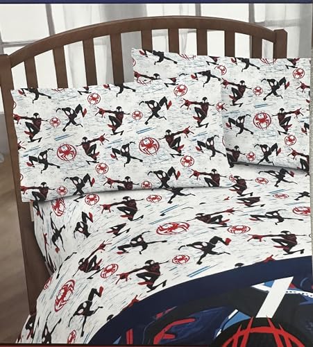 Jay Franco Bettwäsche Set für Doppelbett, 3 teilig, Kinder Set (Spiderman Morales)