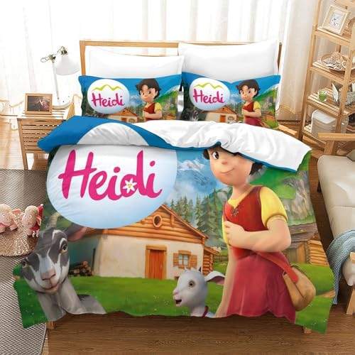 Rochile Heidi Bettbezug Bettwäsche Kinderbettwäsche-Set Reißverschluss Mit Kissenbezügen Betten Set Für Jungen Und Mädchen, Kinder Single?140x200cm?