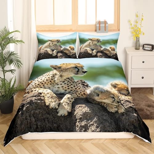 Bettwäsche 135x200 Leopard Weiche Kuschelig Mikrofaser Teenager Bettwäsche-Sets 3D Bettbezug mit Reißverschluss + 2 Kissenbezüge 80 x 80 cm c-2337 Bettwäsche 135x200 Leopard Weiche Kuschelig Mikrofaser Teenager Bettwäsche-Sets 3D Bettbezug mit Reißverschluss + 2 Kissenbezüge 80 x 80 cm c-2337