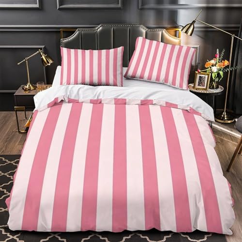 VOXYTMLWG Pink Unicorn Bequem 3D Druck Bettwäsche-Set 3 Stück Coon Whimsical Bettdeckenbezug Zip Verschluss Pflegeleicht for Jungen,Teenager,Männer,J ugendliche Single?135x200cm?
