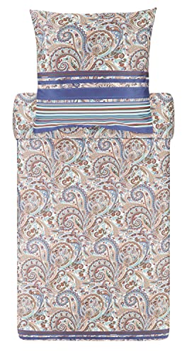Bassetti NOTO Bettwäsche + 1 Kissenhülle aus 100% Baumwollsatin in der Farbe Grau G1, Maße: 135x200 + 1 K 80x80 cm - 9321843