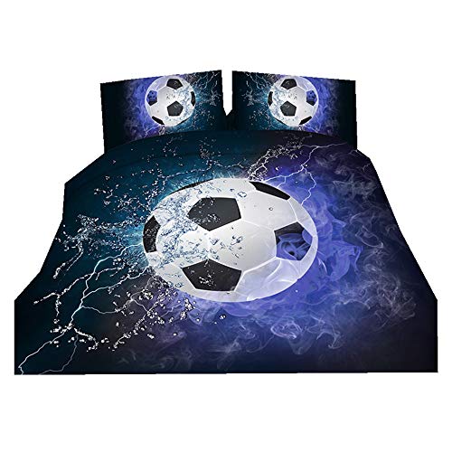 Stillshine Bettwäsche Set 3 Stück Doppelbett 200x200 3D Basketball Feuer Fußball Blitz Tennis Feuer Fußball Druckendes Kissenbezug (Blitz Fußball) Stillshine Bettwäsche Set 3 Stück Doppelbett 200x200 3D Basketball Feuer Fußball Blitz Tennis Feuer Fußball Druckendes Kissenbezug (Blitz Fußball)