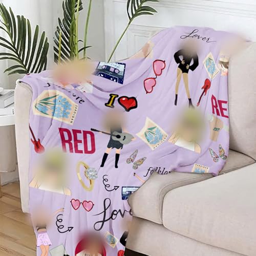 Wewrassafasf Weiche Warme Fleece-Decke, Flauschige Dekorative Decke für Sofa, Couch, Bettwäsche, Wohnzimmer (Lila, 150x130cm)