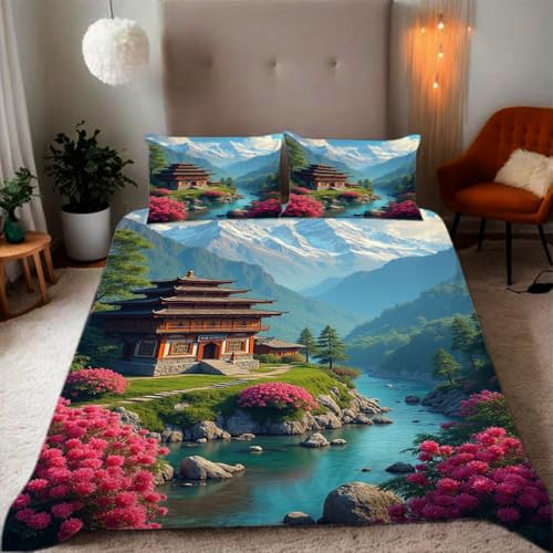 Bettwäsche 135x200 Starke orientalische klassische Architektur 3D Drucke geeignet für Teenager Kinder Bettwäsche-Set Mikrofaser Bettbezug Mit Reißverschluss Und 2 Kissenbezug (135x200+2*50x75,#3?