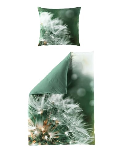 JACK by Bierbaum Mako Satin Bettwäsche 135x200cm Digitaldruck 2 TLG. Pusteblume Grün Olive JACK by Bierbaum Mako Satin Bettwäsche 135x200cm Digitaldruck 2 TLG. Pusteblume Grün Olive