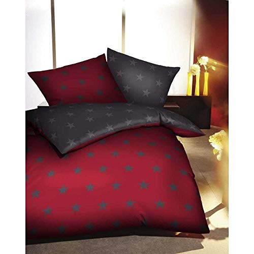 KAEPPEL Feinbiber-Bettwäsche Stars, 2-tlg. rubin, 135X200 CM