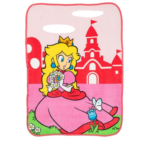 Franco Super Mario Mädchen Prinzessin Pfirsich Kinder-Bettwäsche, superweiche Plüsch-Überwurfdecke, 116,8 x 152,4 cm (offizielles Lizenzprodukt)