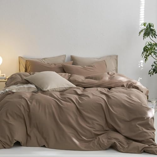 Sedefen Bettwäsche 220x240cm Baumwolle Renforce Uni Unifarben Baumwollbettwäsche Set,Doppelbett Bettbezug 2 Kissenbezug 80x80cm,mit Reißverschluss