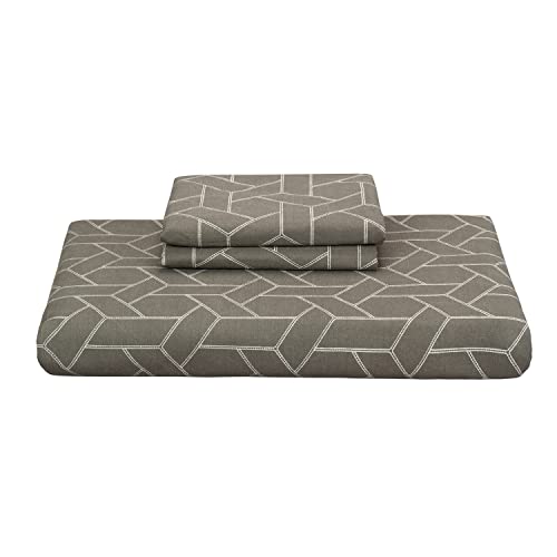 Pikolin Home Bettwäsche-Set, 100 % Baumwolle, Fadenzahl 200, geometrisch, Bedruckt, Bettbezug, Kissenbezug, 2 oder 3 Stück je nach Größe, atmungsaktiv, sehr weich, Verschiedene Größen