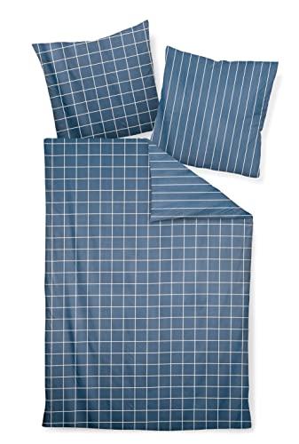  Mako Satin Bettwäsche Garnitur modernclassic 39025 Farbe Atlantik Größe 135x200 + 80x80cm