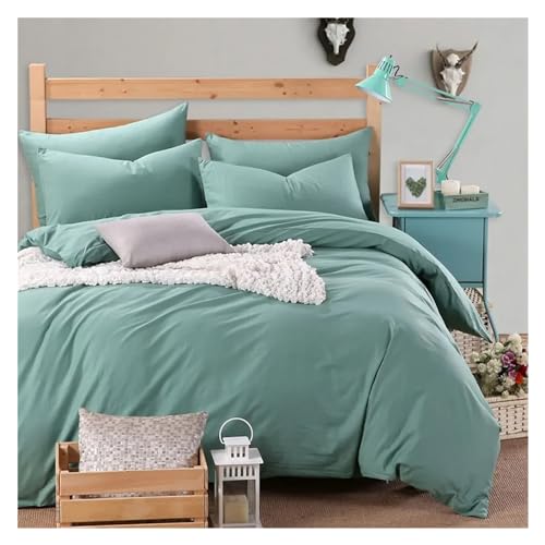 Bett, türkisfarbene Bettwäsche aus ägyptischer Baumwolle, weicher, atmungsaktiver Bettbezug, Queen-Size-King-Size-Fami lienset, Bettlaken, Bettbezug