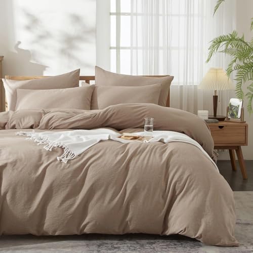 Luofanfei Baumwolle Leinen Bettwäsche 135x200 Braun Taupe Uni Einfarbig Muster Renforce Baumwolle Leinen Bettwäsche Set Atmungsaktiv Bettbezug Einzelbett und Kissenbezug 80x80 cm Weich und Bügelfrei Luofanfei Baumwolle Leinen Bettwäsche 135x200 Braun Taupe Uni Einfarbig Muster Renforce Baumwolle Leinen Bettwäsche Set Atmungsaktiv Bettbezug Einzelbett und Kissenbezug 80x80 cm Weich und Bügelfrei