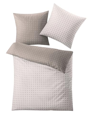 Kleine Wolke Bettwäsche Satin, Punto Taupe, 1-135x200 /1-80x 80
