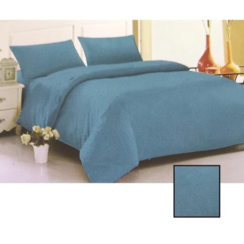 3-teiliges Bettwäsche-Set, Spannbettlaken, Bettbezug und Kissenbezug, dünne und frische Blätter für Frühling und Sommer, Bettlaken für Bett, Türkis, 150 cm
