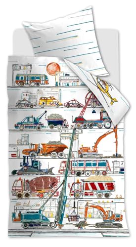 Beddinghouse Kids Under Construction bettwäsche-Set 2 TLG. - 135x200 - Multi - Baumwolle - mit Reißverschluss