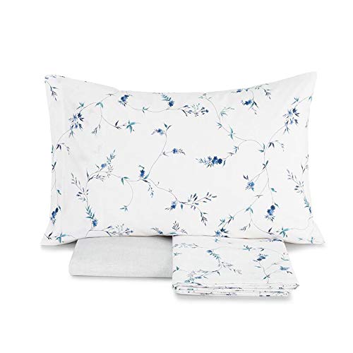 Bettwäsche-Set für Doppelbett, reine Baumwolle, Grace Blau Bettwäsche-Set für Doppelbett, reine Baumwolle, Grace Blau