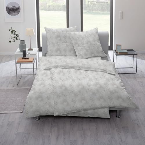 ESTELLA Mako Jersey Bettwäsche 135x200 Amalie Platin Ornamente Natur 6893-920