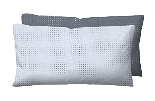 biberna 0636047 Mix & Match Kopfkissenbezug Mako-Baumwoll-Satin 1x 40x80 cm, blau