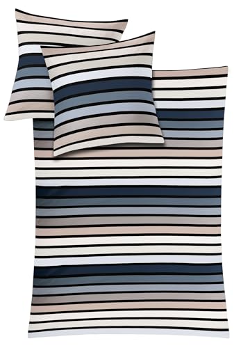 Kleine Wolke 6109271952 Bettwäsche Rimini, Maße: 135 x 200 cm und 80 x 80 cm, Farbe: Taupe