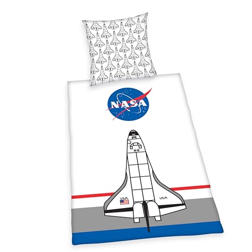 Herding Bettwäsche NASA, Kopfkissenbezug 80 x 80 cm mit Wende-Motiv, Bettbezug 135 x 200 cm, Mit Knopfleiste, 100% Baumwolle Herding Bettwäsche NASA, Kopfkissenbezug 80 x 80 cm mit Wende-Motiv, Bettbezug 135 x 200 cm, Mit Knopfleiste, 100% Baumwolle