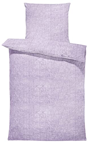 4 teilig Bettwäsche 135x200 cm meliert Stone Washed Look Flieder lila Microfaser 4 teilig Bettwäsche 135x200 cm meliert Stone Washed Look Flieder lila Microfaser