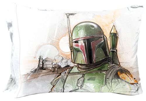 Jay Franco Star Wars The Book of Boba Fett 1 Wende-Kissenbezug für Kinder, superweiche Bettwäsche