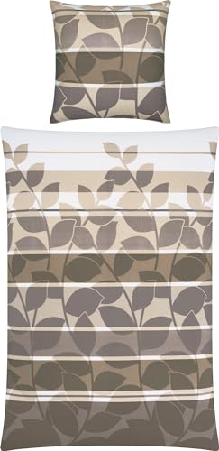Erwin Müller Bettwäsche Single-Jersey Taupe-Kiesel Größe 1x 135x200 cm + 1x 80x80 cm