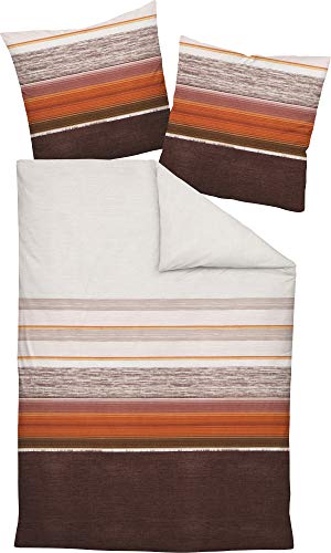  Feinbiber Bettwäsche Davos 65084 04 Siena Marron 1 Bettbezug 240 x 220 + 2 Kissenbezüge 80 x 80
