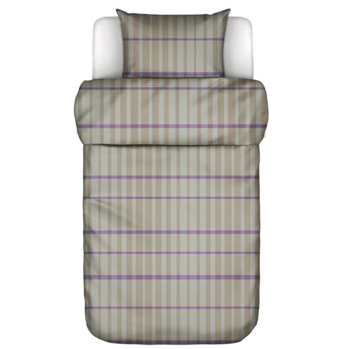 Marc O'Polo Bettwäsche Thori Forest Green Karo Muster Kariert Linien Grün Lila Flieder Winter Flanell, Größe:Zusatzkissenbezug 40x80 cm
