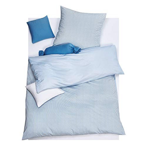Doris Meyer Interlock-Jersey Wendebettwäsche Raffi bleu Kissenbezug einzeln 40x80 cm