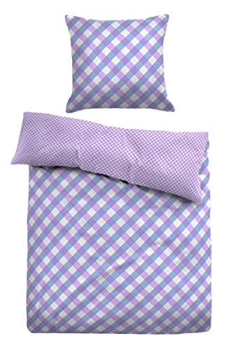 TOM TAILOR 0027699 Bettwäsche Garnitur mit Kopfkissenbezug Seersucker - Reaction 1x 135x200 cm + 1x 80x80 cm, Lavender