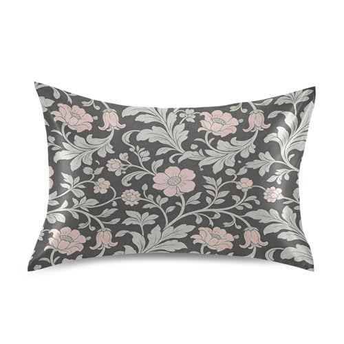 Interessante Kissenbezüge, Vintage-Stil, rosa Blumen, Standardgröße, ägyptische Baumwolle, weiß, Funddas para almohadas Grandes, 50,8 x 76,2 cm
