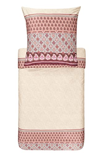 Bassetti Mako-Satin Bettwäsche-Garnitur Laglio Farbe Beige 41 Größe 155x220cm+80x80
