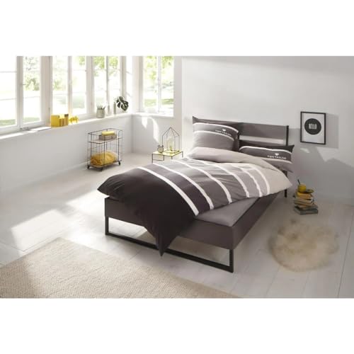 TOM TAILOR Bettwäsche 0049825 1 x 80x80 + 1 x 135x200 cm mit kostenlosem Gästetuch 30x50 cm (Grau)